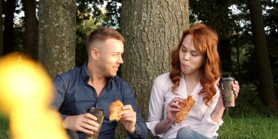 Man penetrates tattooed redhead from Russia