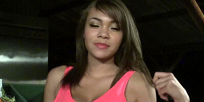 Asian slut Cassidy Banks is ready for action at the market place