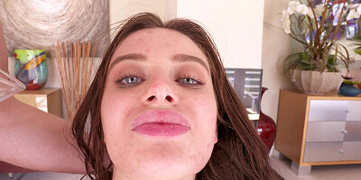 Young brunette girlfriend gets woken up to have amazing sex with her man