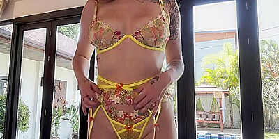 July Compilation Try-on-haul, Lesbian Cam W/ Margot Diamond & Oily Bush Worship - Greydesire69