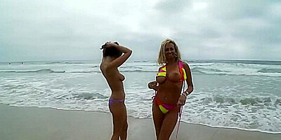 Amber & Misty - On The Beach - E059