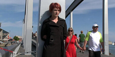 Redhead Euro girl gets fucked hard in public