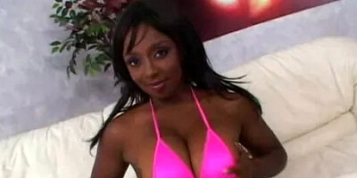 Busty black chubby in action