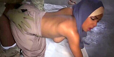 Veiled Muslim Woman Fucked By A Black American Soldier