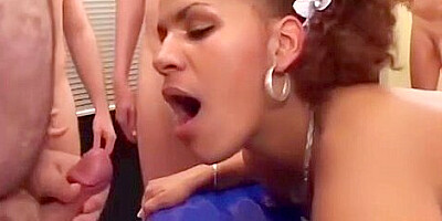 Black teen 18+ Doing Extreme Deepthroat At Our Party