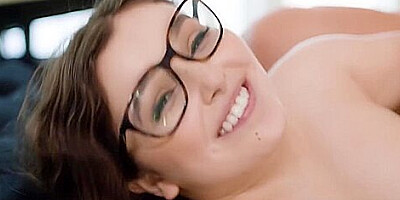 Up Close - Big Ass College Hottie Leana Lovings Delightfully Enjoys Taking Her Mans Hard Cock