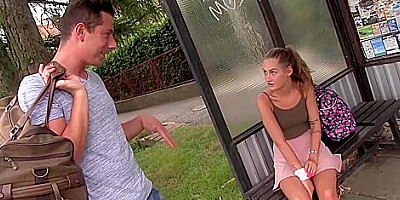 Tiffany Tatum Has A Quick Quickie Behind The Bus Stop
