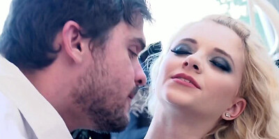 Dirty-minded blonde with small tits likes to suck and ride cock