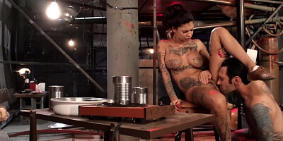 Inked babe Bonnie Rotten is getting shagged by Tommy Pistol