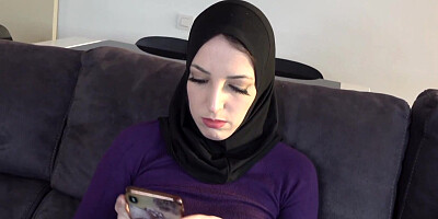 Muslim babe wearing a hijab while getting fucked hard
