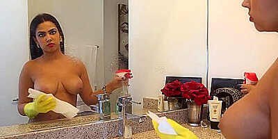 Ada Sanchez - Cute Maid Sucking Dick And Spreading Pussy