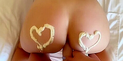 Whipped Cream Red Lipstick Tits Licking Pussy Licking Doggy Dildo Amateur Lesbian Mybestgf