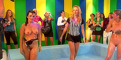 Tatiana Milovani And Sara In Goo Wrestling Will Leave You Totally Naked