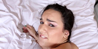 Thick brunette with a fat ass is fucked and facebanged