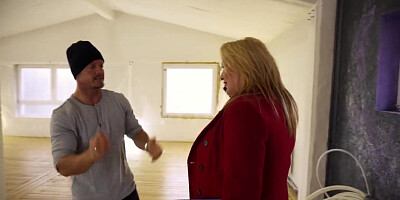 Appetizing woman with heavy tits was banged at work