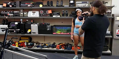 Ebony gym trainer screwed hard and deep by nasty pawn keeper