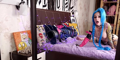 Kinky webcam girl Purple Bitch rides a big cock on live webcam show