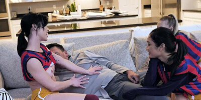 After training older boy gets it on with chicks