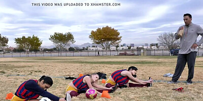 After training older boy gets it on with chicks