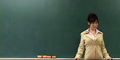 Japanese school woman and teacher enjoy three (MrNo)