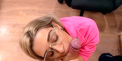 Belleniko - Blonde In Glasses Gets Anal And Huge Facial