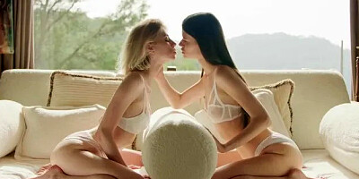 Very Sensual Lesbian Scene Starring Amazing Girls Evelin Elle and Molly Devon
