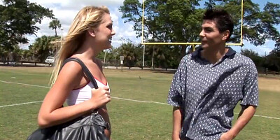 Young Blonde Cheerleader Gets Accidental Creampie