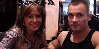 Chick really enjoys oral sex with two boys in the toilet