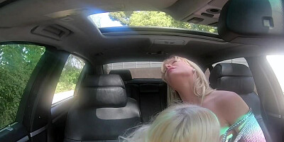 MILF can see stepdaughter is horny and stops car to fuck