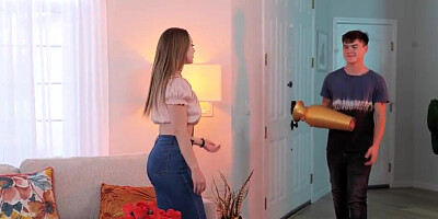 Babe forgets about bestie and gets fucked by stepbro