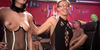 Submissive dude is getting fingered and toyed in a group
