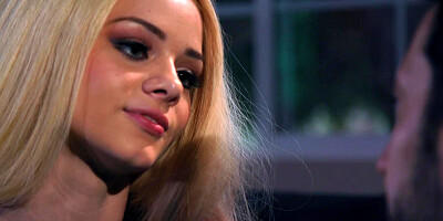 A bearded dude is fucking a hot blonde with small tits today