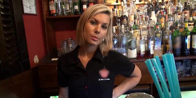 Smoking barmaid fucked by nasty customer