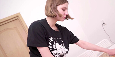 Lana Broks gets naked and plays with her wet pussy