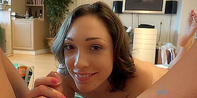 Lily Labeau In Lily Masturbates In Front Of You Before She Makes You Cum