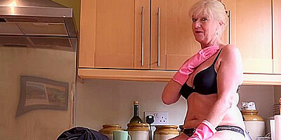 Auntie Louise Masturbates For You In The Kitchen