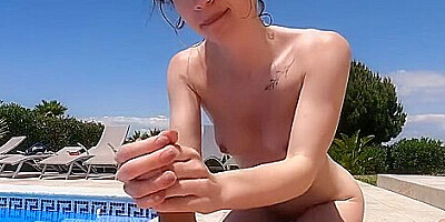 Arousins - Kate Quinn - Footjob In The Pool