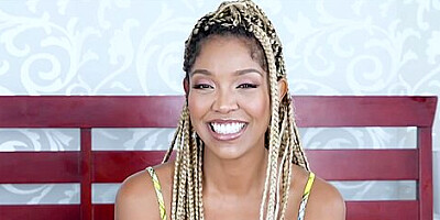 Ebony With Blonde Locs On Casting Cock