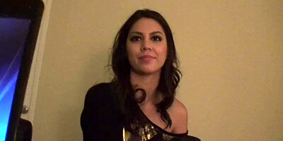 Cheerful brunette cocksucker