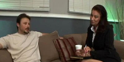 Mature brunette fucking a younger guy