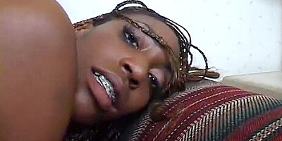 Black Hunk Slurps Ebony Babes Coochie Before Drilling Her On The Sofa