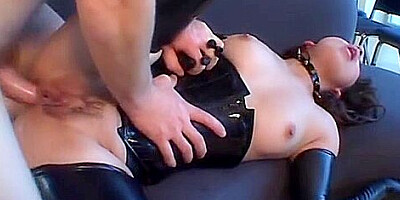 Latex Wearing Slut Sucks Big Dick To Make It Cum