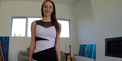 Skinny teen gets fucked on camera. POV