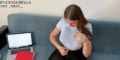 Hot Girl Came to a Friend to Do an Essay and Got on His Dick- Bella Crystal