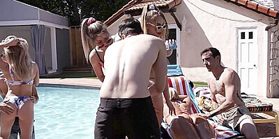 Beautiful Group At The Pool Party