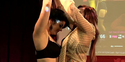 Tempting lesbian starlets are sharing their sex toys