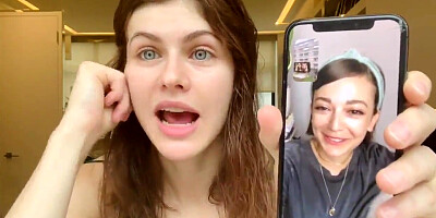 Cute pornstar changes dresses online on quarantine