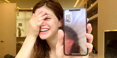 Cute pornstar changes dresses online on quarantine