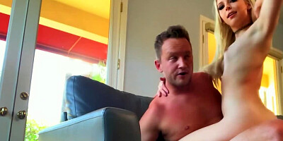 Desire makes chick take guest's clothes on and get drilled by him