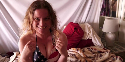 Stepmother enjoys paddle boarding and puss banging